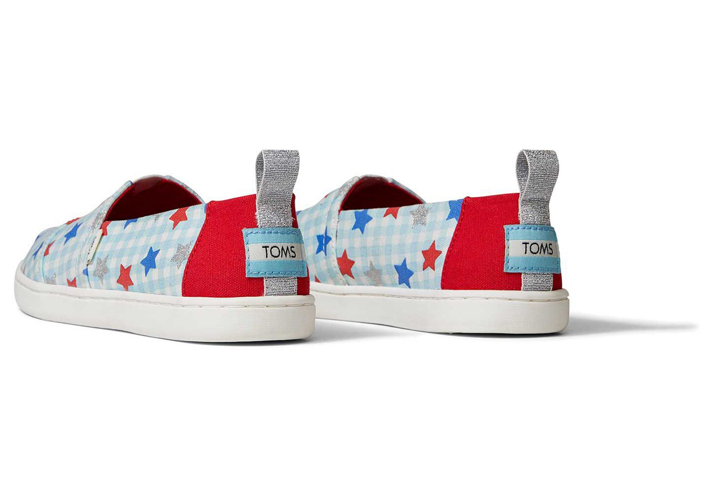 Toms Espadryle Dziecięce Niebieskie/Czerwone - Alpargata Youth Glitter Star - 21DCGJKWP